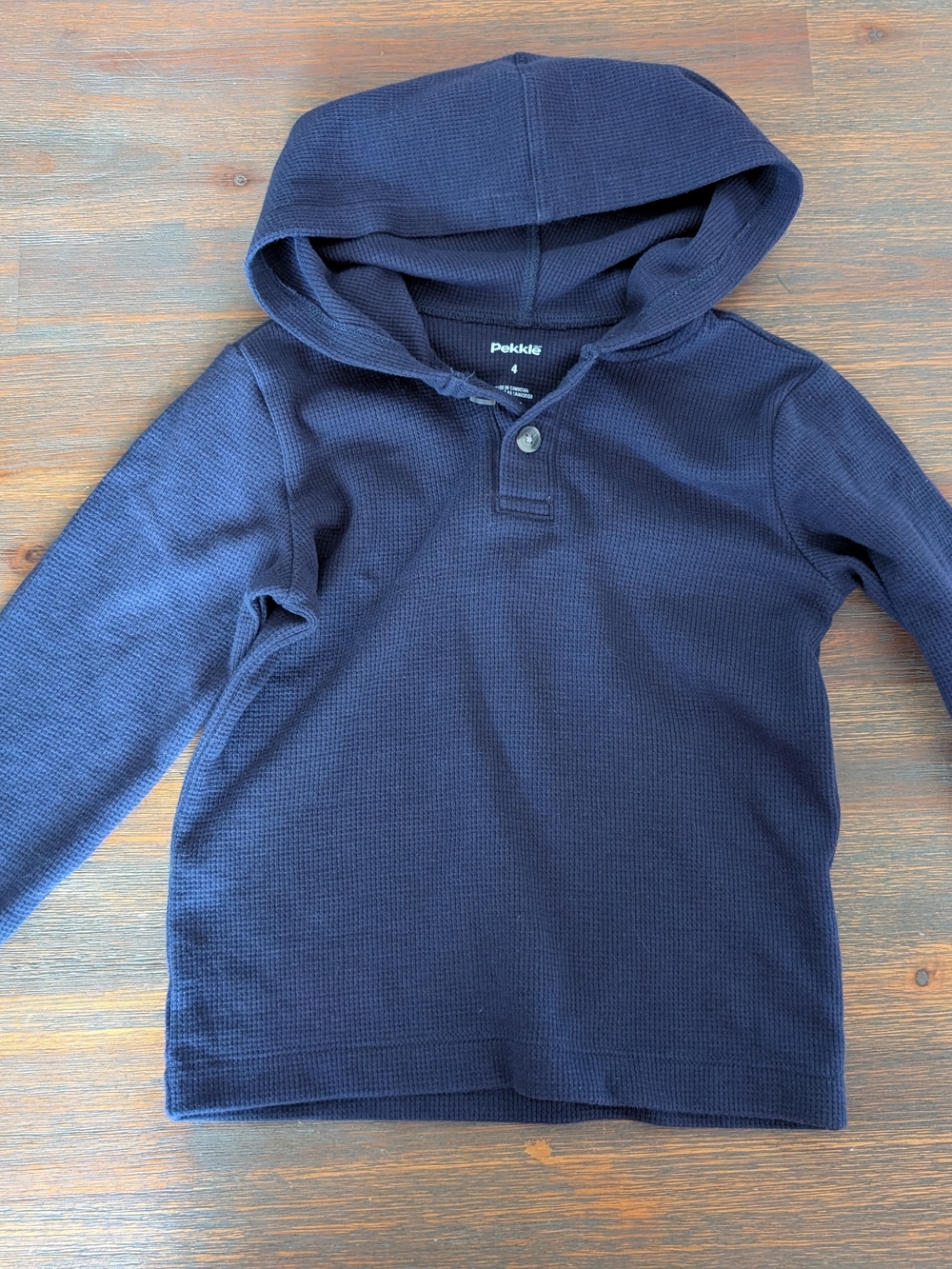 Pekkle Kids' Navy Hooded Long-Sleeve Tee